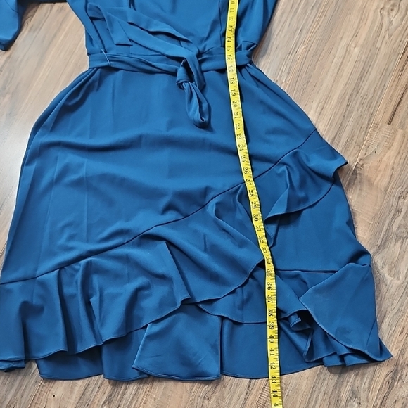 Maison Tara Women’s Sapphire Blue Ruffle Dress 16 - Picture 8 of 10